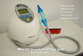 Machine à commutation de Q de retrait de tatouage de laser de ND YAG, machine de soins de la peau indolore