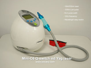 Machine à commutation de Q de retrait de tatouage de laser de ND YAG, machine de soins de la peau indolore