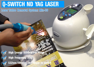 1064 nanomètre/532 machine de retrait de tatouage de laser de ND de nanomètre YAG, équipement de retrait de laser de tatouage